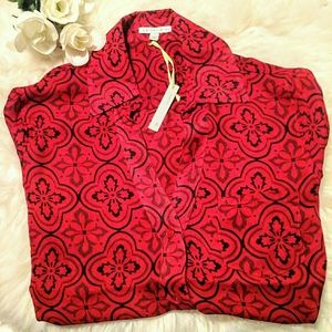 💥🇺🇸 Larsen Gray Red Blouse / Small